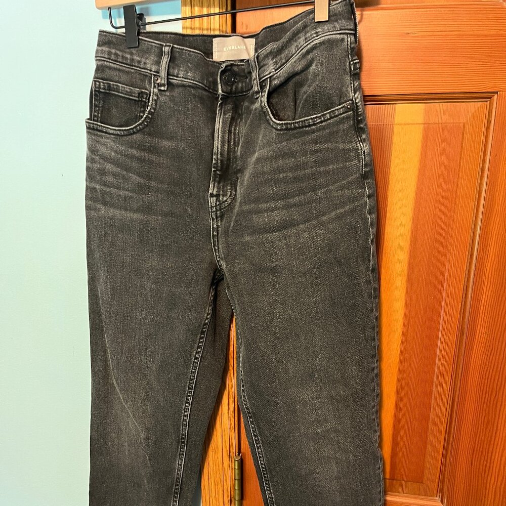 Everlane high rise straight leg black jeans